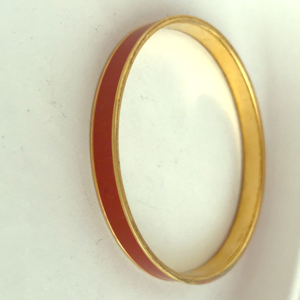 MONET BRACELET RED ENAMEL GOLD TONED